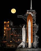 Space Shuttle Discovery on the launch pad, STS-119