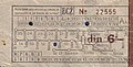 Nach 1929 ausgegebene Fahrkarte