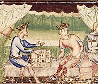 Roman du Roy Meliadus de Leonnoys. Deux rois jouent aux échecs, vers 1352