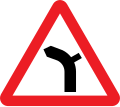 Junction on a bend to left