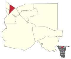 Karte Onayena in Namibia