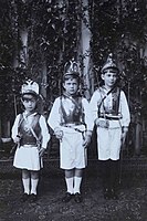 Андрей Александрович (справа) с братьями — Никитой и Фёдором. 1904 г.