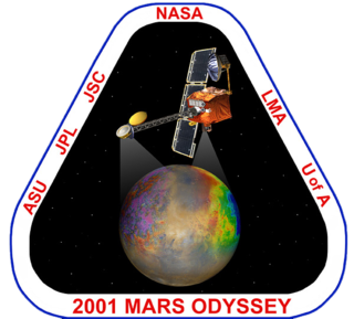 The mission patch for the Mars Odyssey project.