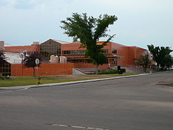 The Orange Hub (formerly the MacEwan University Centre for the Arts) is located in West Jasper Place