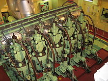 The MAN B&W 5S50MC, a two-stroke, low-speed, inline five-cylinder marine diesel engine on board a 29,000 tonne chemical carrier 5S50MC.jpg