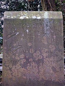 Albert Baur (1877–1949) Romanist, Kunsthistoriker, Bibliothekar, Hedwig Baur-Roth (1893–1985), Anna Baur (1924–2015) Grab, Friedhof am Hörnli