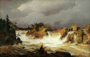 А. Ахенбах. «Тролльгеттан». 1836 рік. (Тролльгеттан — водоспад на Гета-Ельв).