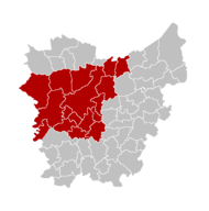 Pozicija arondismana na karti Provincije Istočna Flandrija