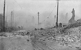 Great Baltimore Fire of 1904, looking West from East Pratt and North Gay Streets Baltimore Fire 1904 - West from Pratt and Gay Streets 3a.jpg