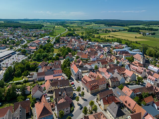 Blick auf die Ortsmitte von Burgebrach