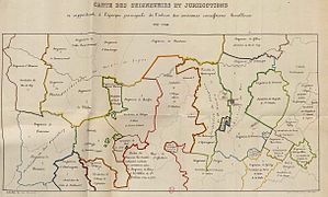 Carte des seigneuries et juridictions 1765-1785 à l'époque des concessions des houillères