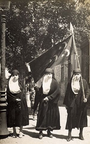 Nationalists demonstrating in Cairo.