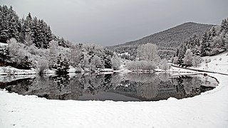 Le lac en hiver.