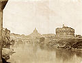 Vista sobre o rio Tibre, com a Basílica de São Pedro ao fundo, em 1853