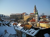 Lâu đài ở Český Krumlov.