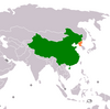 نقشهٔ موقعیت چین و کره شمالی.