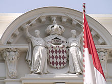 Monaco's flag and its coat of arms Coat of arms and flag of Monaco.jpg