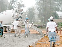 Pouring a concrete floor for a commercial building, (slab-on-grade)