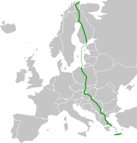 Схема маршрута E75