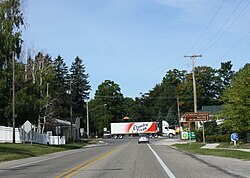 Looking west at the western terminus of M-72