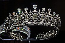 The Fife Tiara, a wedding present to Louise, Princess Royal from her groom the 1st Duke of Fife in 1887, is one of many historic objects on public display at the palace. Fife Tiara.jpg