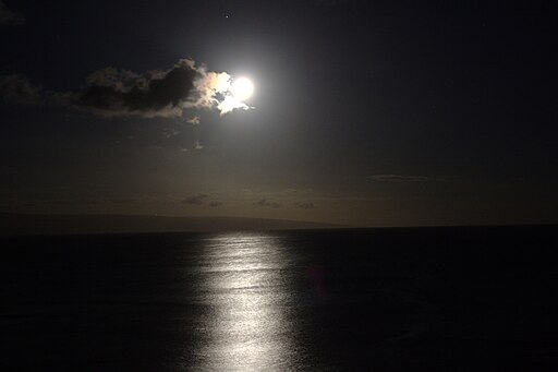 Full moon setting over Lanai