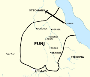 Султанат Фундж каля 1700 г.