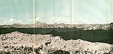 1890 graphic with the Himalayas, including Gaurisankar (Mount Everest) in the distance Gaurisankar 1890.jpg
