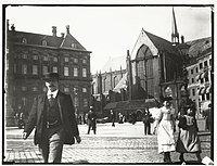 Pohled na náměstí Dam, Amsterdam