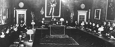 The session of the Grand Council of 9 May 1936, where the Italian Empire was proclaimed Gran Consiglio Fascismo.jpg