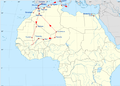 Itinerario dei viaggi di Ibn Battuta dal 1349 al 1354.