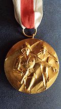 Internationale Feuerwehrsportwett-Kampfmedaille des CTIF 1989 (gold) – Vorderseite