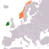 Location map for Ireland and Norway.