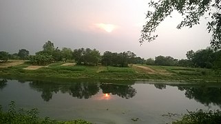Sunset from bank of Jalangi River near Baliura Village, West Bengal