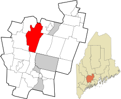 贝尔格莱德在肯纳贝克县的位置（以红色标示）