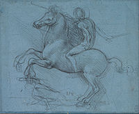 Leonardo da Vinci, Študija za konja Sforze (prvi dizajn)