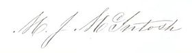 reproduction of M. J. McIntosh’s signature