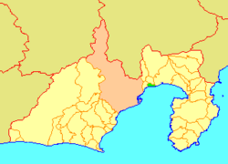 Location of Kanbara in Shizuoka Prefecture