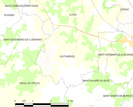 Mapa obce Guitinières