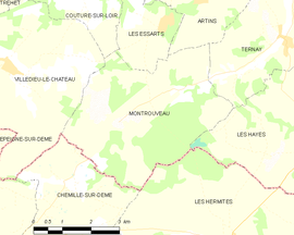 Mapa obce Montrouveau