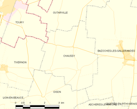 Mapa obce Chaussy