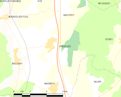Kart over Crézilles