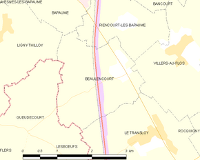 Poziția localității Beaulencourt