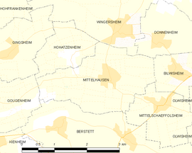 Mapa obce Mittelhausen