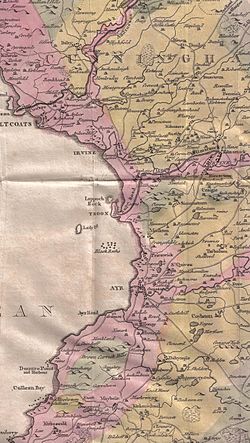 William Aiton's map of Ayrshire showing 'Gifford'[1]