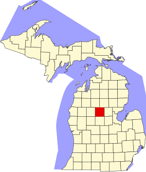 Карта Мичигана с выделением округа Клэр