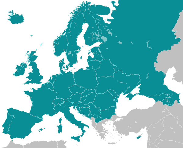 States with full and/or associate member parties Map of the membership of ALDE party in 2021.svg