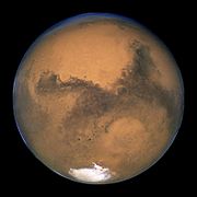 Mars gezegeninin, 23 Ağustos 2003'te, Hubble Uzay Teleskobu tarafından çekilmiş resmi