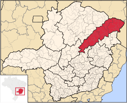 Location of the Mesoregion of Jequitinhonha