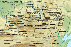 Mongolsko cesarstvo okoli leta 1207